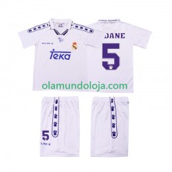 Camisola Real Madrid ZIDANE 5 1996 Retro Criança Equipamento Primeiro 1994 Manga Curta